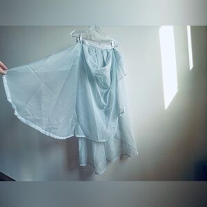 Light Blue Sheer Tie Skirt Bustle